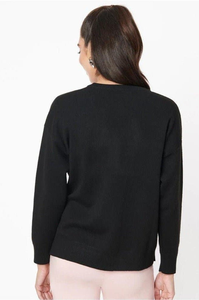 Barbie x Unique Vintage Black Barbie Logo Sweater Sweatshirt by Unique Vintage as seen on celebrities