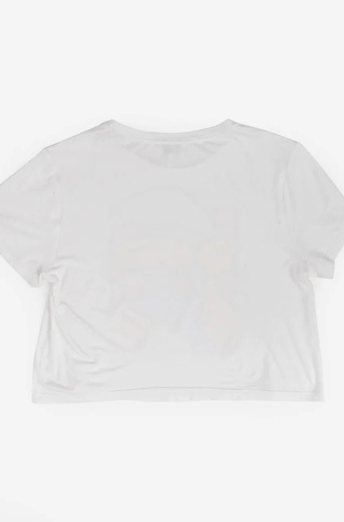 The Smurfs x Unique Vintage White Cropped Graphic Tee Top by Unique Vintage as seen on celebrities