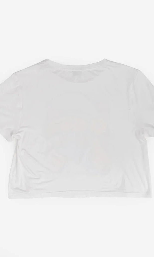 Shop Unique Vintage The Smurfs x Unique Vintage White Cropped Graphic Tee Top for women – premium loungewear and festival fashion at Spoiled Brat