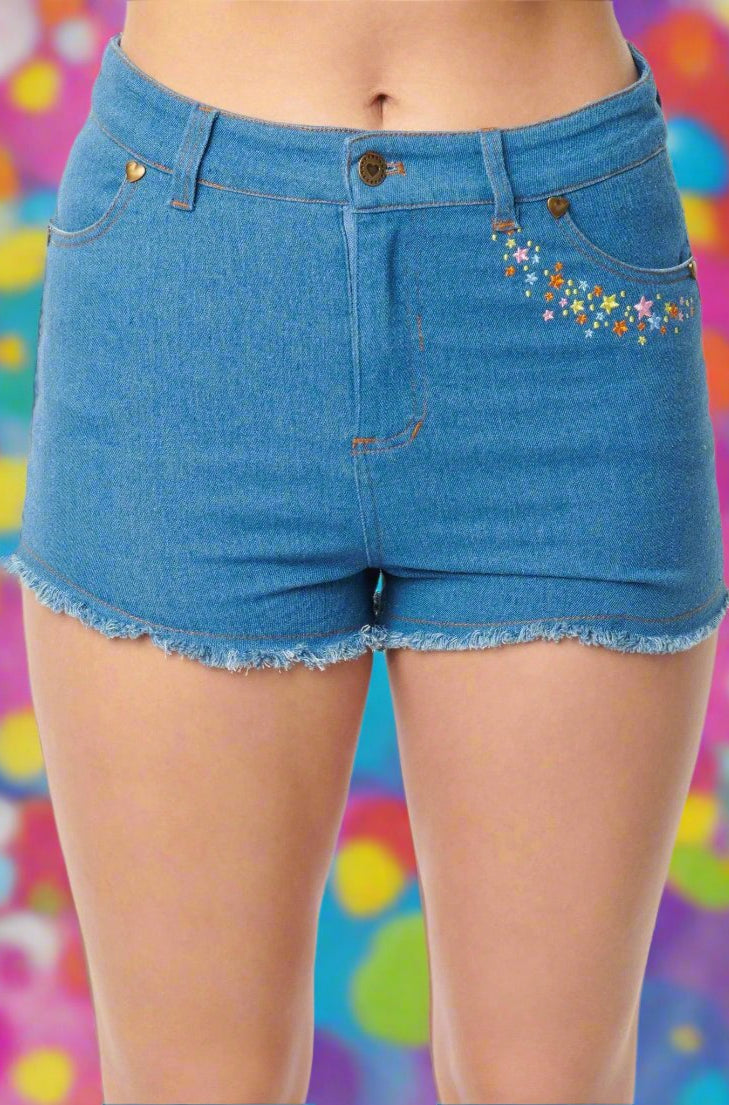 Care Bears x Unique Vintage Funshine Denim Shorts Shorts by Unique Vintage as seen on celebrities