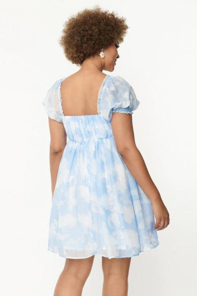 Unique Vintage Cloud Print Belle Babydoll Dress Dress by Unique Vintage as seen on celebrities