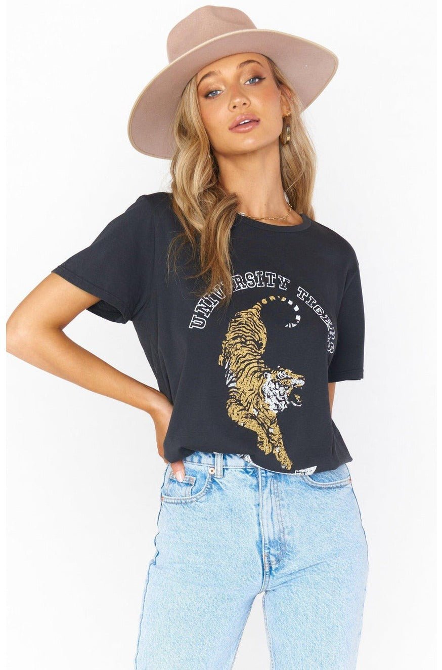Shop Show Me Your Mumu Show Me Your Mumu Oliver University Tiger Graphic Tee T-Shirt for women – premium loungewear and festival fashion at Spoiled Brat