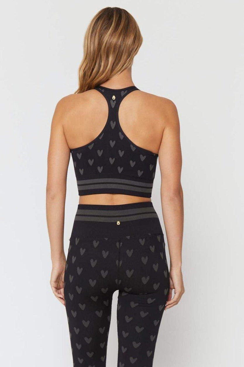 Spiritual Gangster High Neck Jacquard Seamless Black Sports Bra as seen on Miranda Cosgrove by Spiritual Gangster – Vest Top – XS/S | Spoiled Brat UK