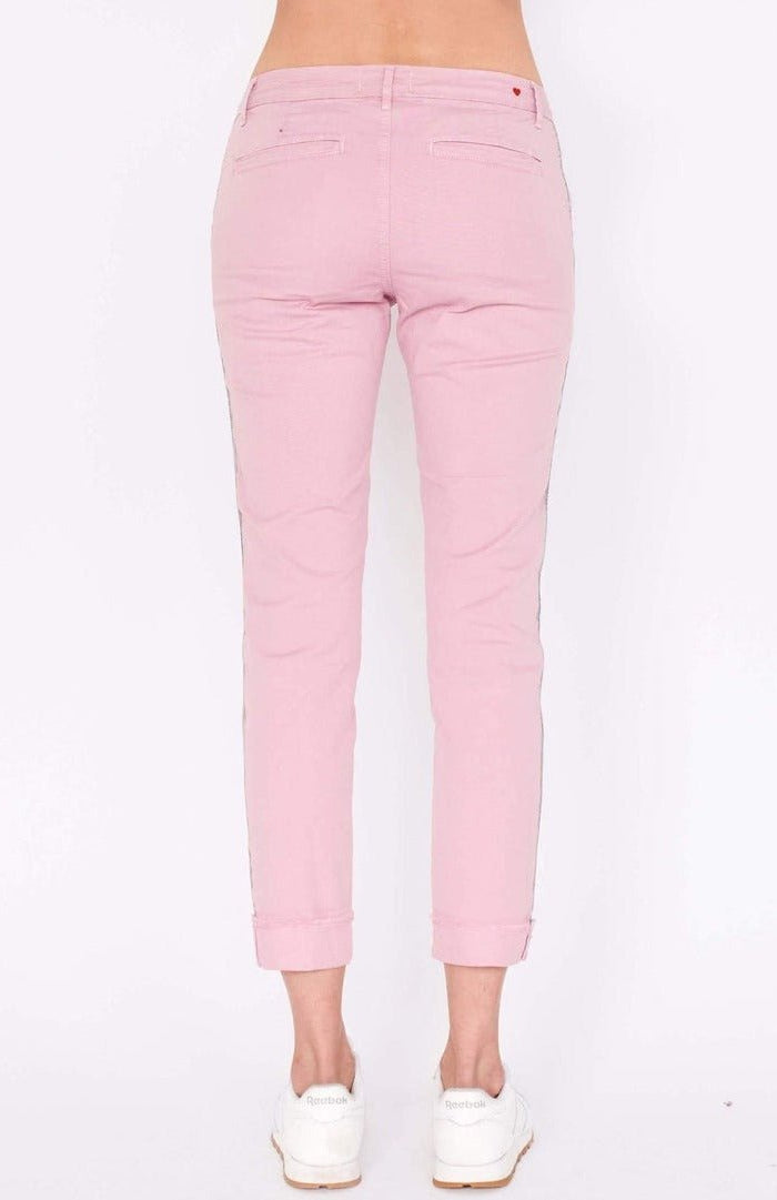 Shop Sundry Sundry Glitter Stripe Roll Up Chino Trousers Trousers for women – premium loungewear and festival fashion at Spoiled Brat