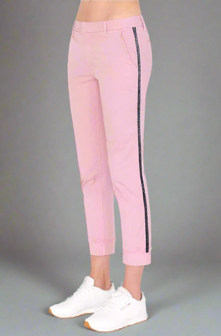 Shop Sundry Sundry Glitter Stripe Roll Up Chino Trousers Trousers for women – premium loungewear and festival fashion at Spoiled Brat