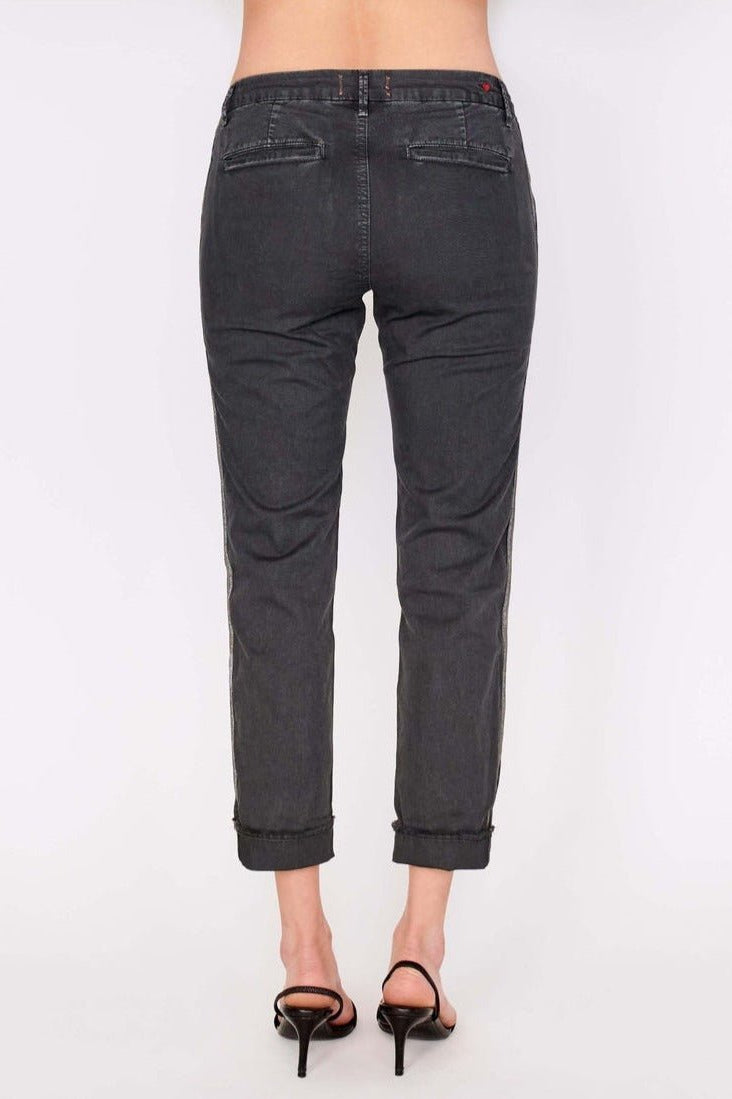 Shop Sundry Sundry Star Glitter Stripe Roll Up Chino Trousers Trousers for women – premium loungewear and festival fashion at Spoiled Brat