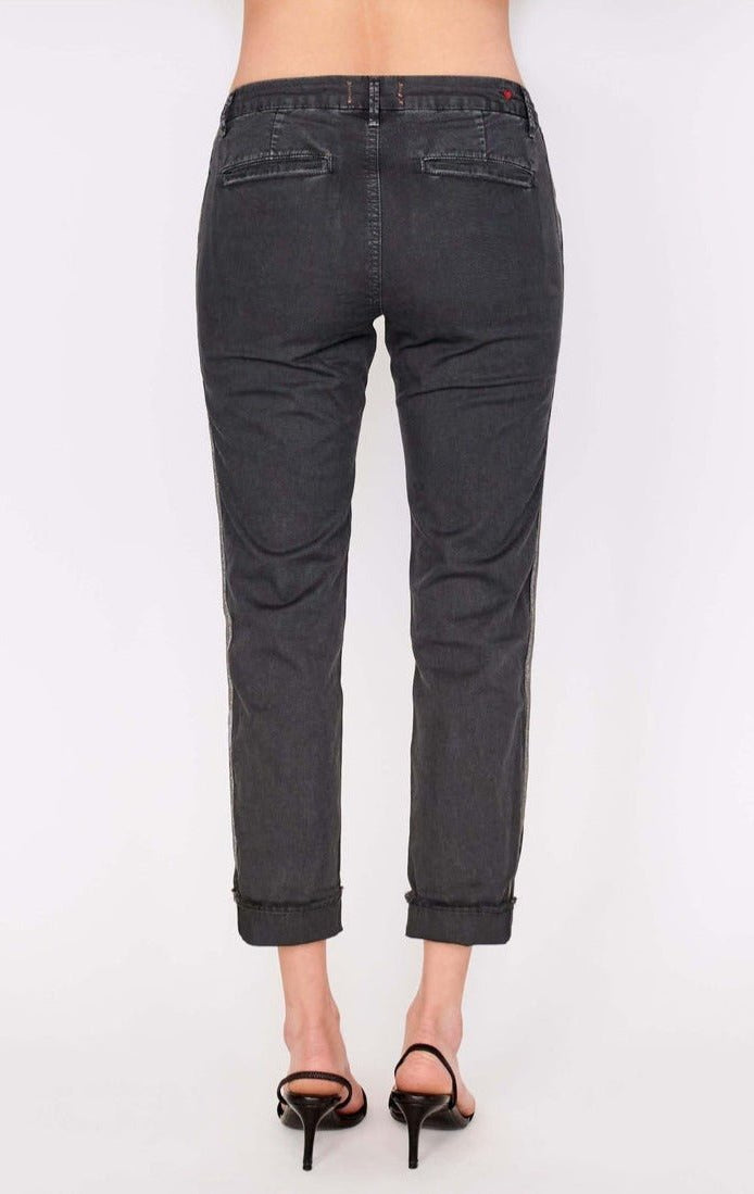 Shop Sundry Sundry Star Glitter Stripe Roll Up Chino Trousers Trousers for women – premium loungewear and festival fashion at Spoiled Brat