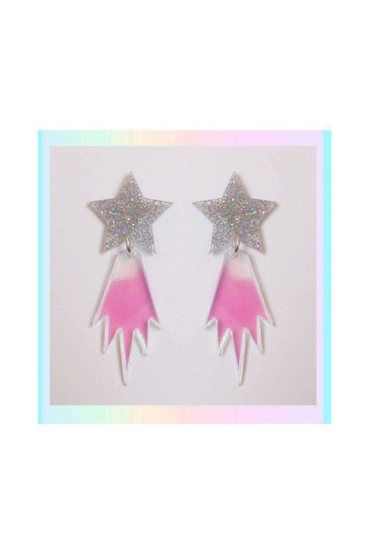 Shop Suzywan DELUXE Suzywan DELUXE Falling Star Acrylic Earrings Earrings for women – premium loungewear and festival fashion at Spoiled Brat