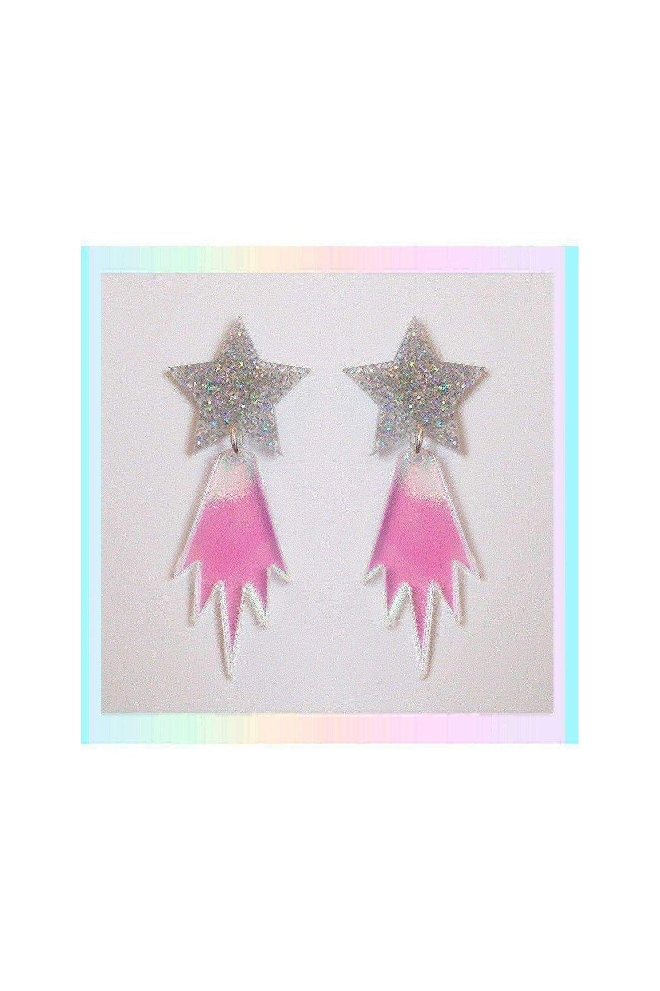 Shop Suzywan DELUXE Suzywan DELUXE Falling Star Acrylic Earrings Earrings for women – premium loungewear and festival fashion at Spoiled Brat