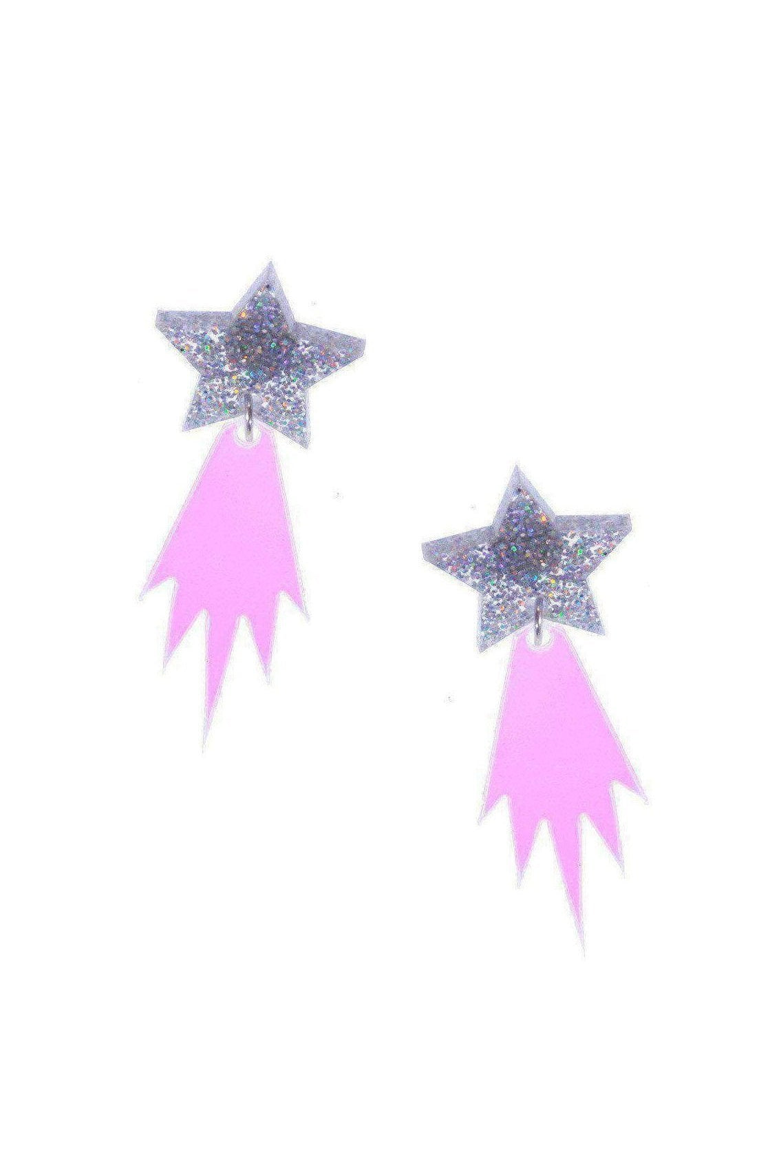 Shop Suzywan DELUXE Suzywan DELUXE Falling Star Acrylic Earrings Earrings for women – premium loungewear and festival fashion at Spoiled Brat