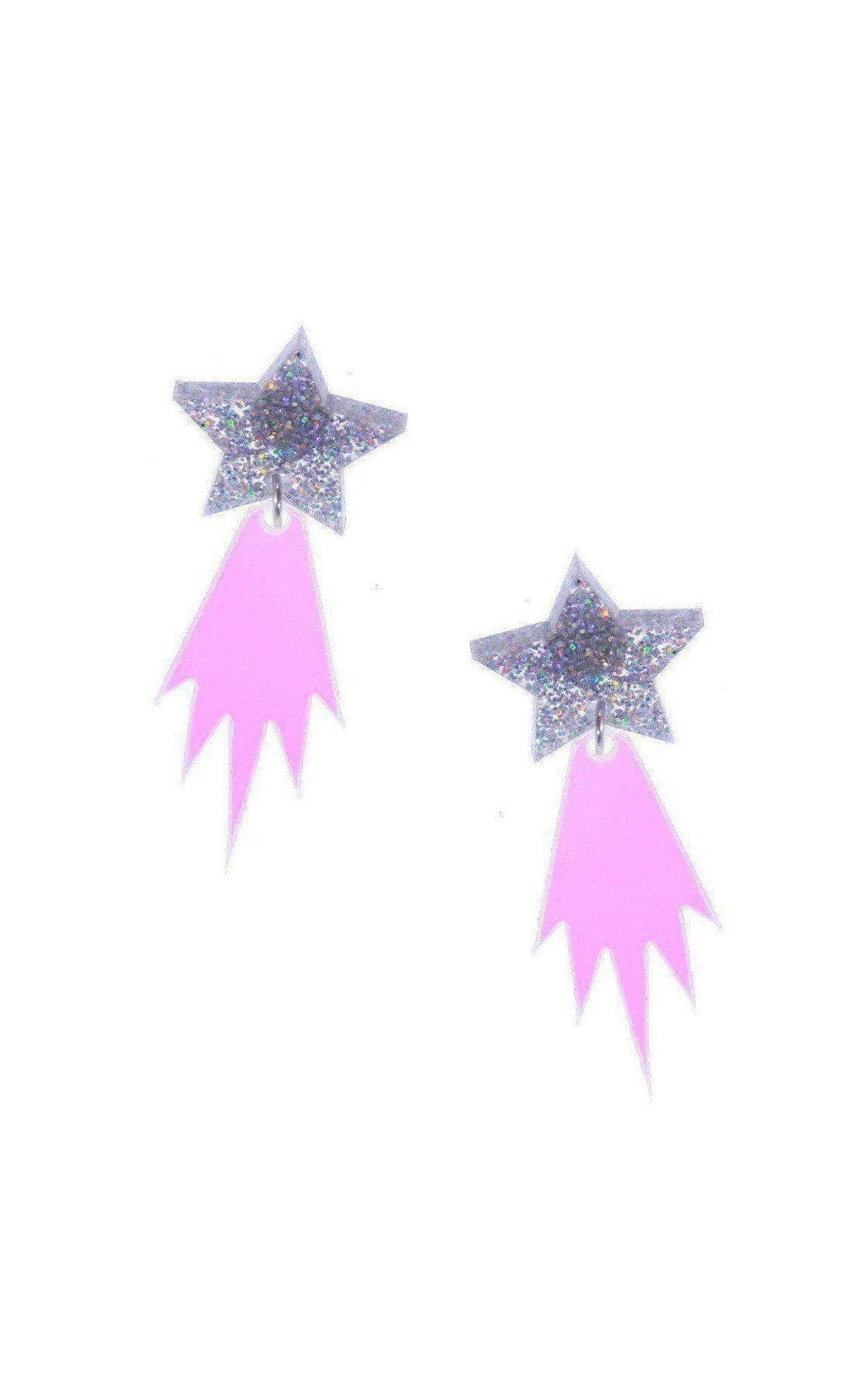 Shop Suzywan DELUXE Suzywan DELUXE Falling Star Acrylic Earrings Earrings for women – premium loungewear and festival fashion at Spoiled Brat