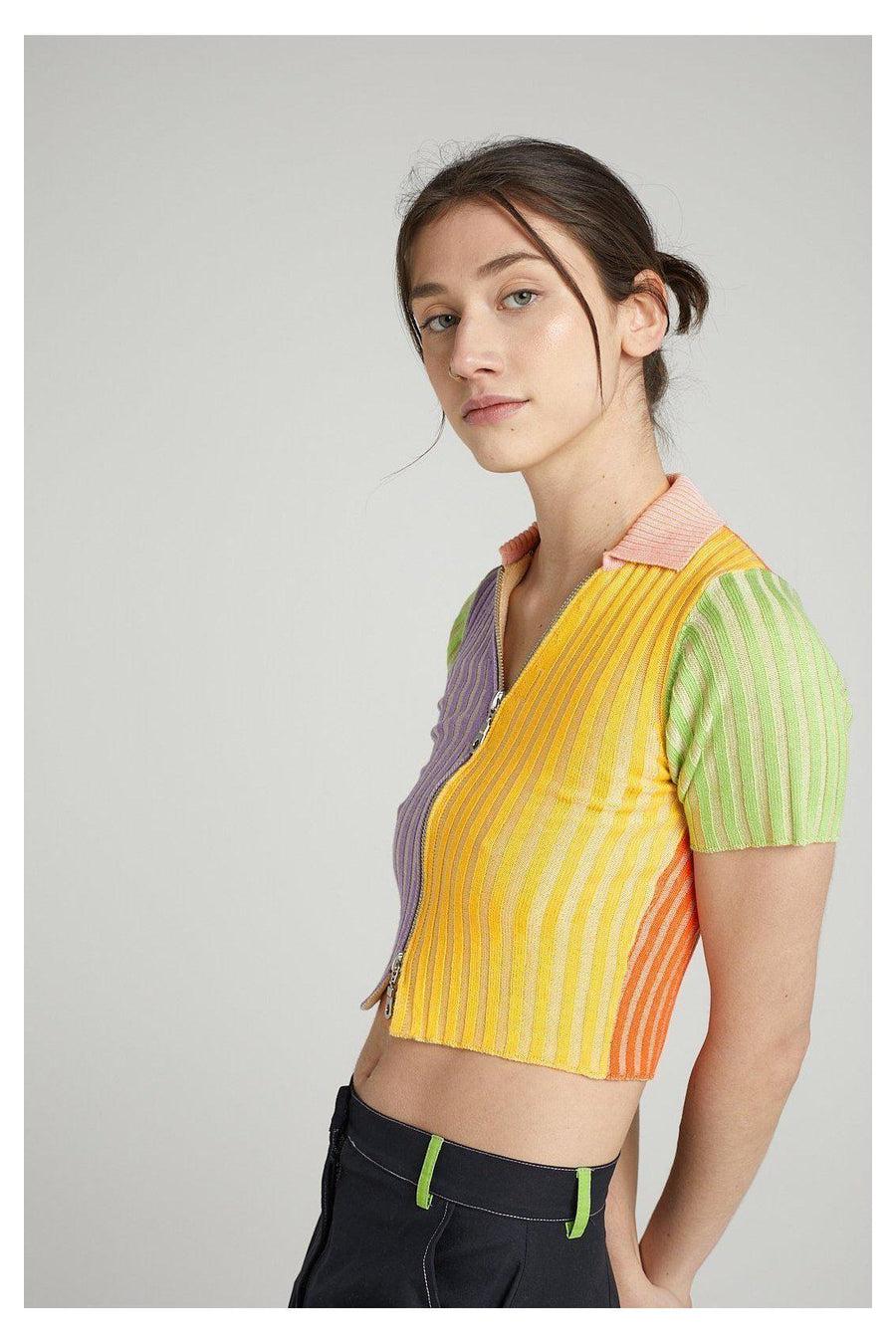 Shop The Ragged Priest The Ragged Priest Shine Knit Top as seen on Chloe Meadows Knit Jumper for women – premium loungewear and festival fashion at Spoiled Brat