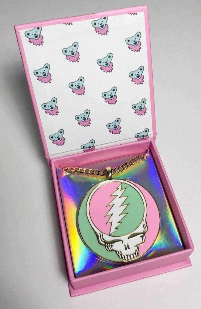 Shop Trixy Starr Trixy Starr x Grateful Dead Pastel Stealie Necklace Necklace for women – premium loungewear and festival fashion at Spoiled Brat