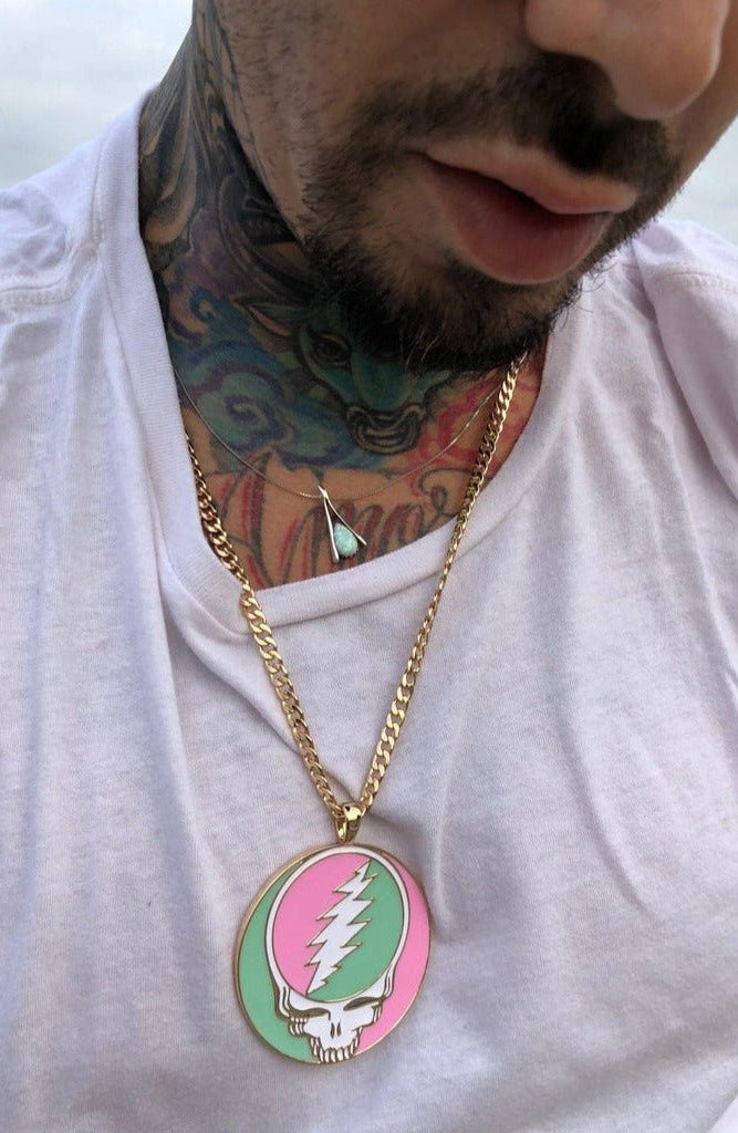 Shop Trixy Starr Trixy Starr x Grateful Dead Pastel Stealie Necklace Necklace for women – premium loungewear and festival fashion at Spoiled Brat