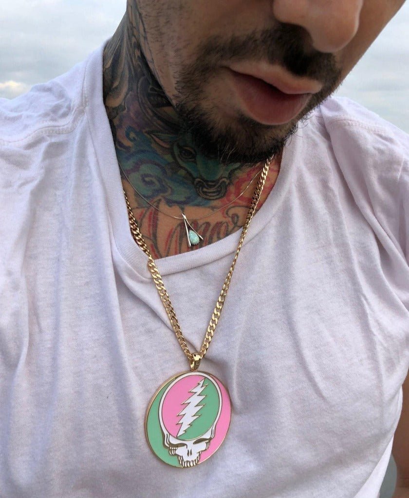 Shop Trixy Starr Trixy Starr x Grateful Dead Pastel Stealie Necklace Necklace for women – premium loungewear and festival fashion at Spoiled Brat
