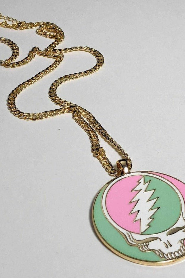 Shop Trixy Starr Trixy Starr x Grateful Dead Pastel Stealie Necklace Necklace for women – premium loungewear and festival fashion at Spoiled Brat