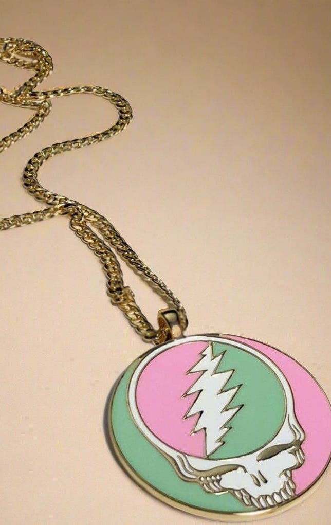 Shop Trixy Starr Trixy Starr x Grateful Dead Pastel Stealie Necklace Necklace for women – premium loungewear and festival fashion at Spoiled Brat