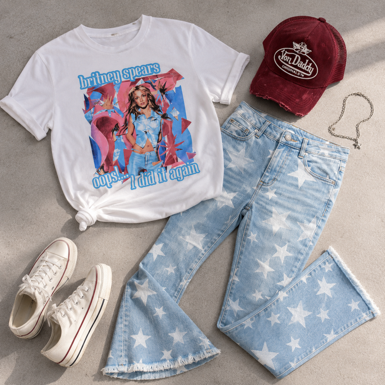 Daydreamer LA Britney Tee & Show Me Your Mumu Star Flare Jeans | Spoiled Brat