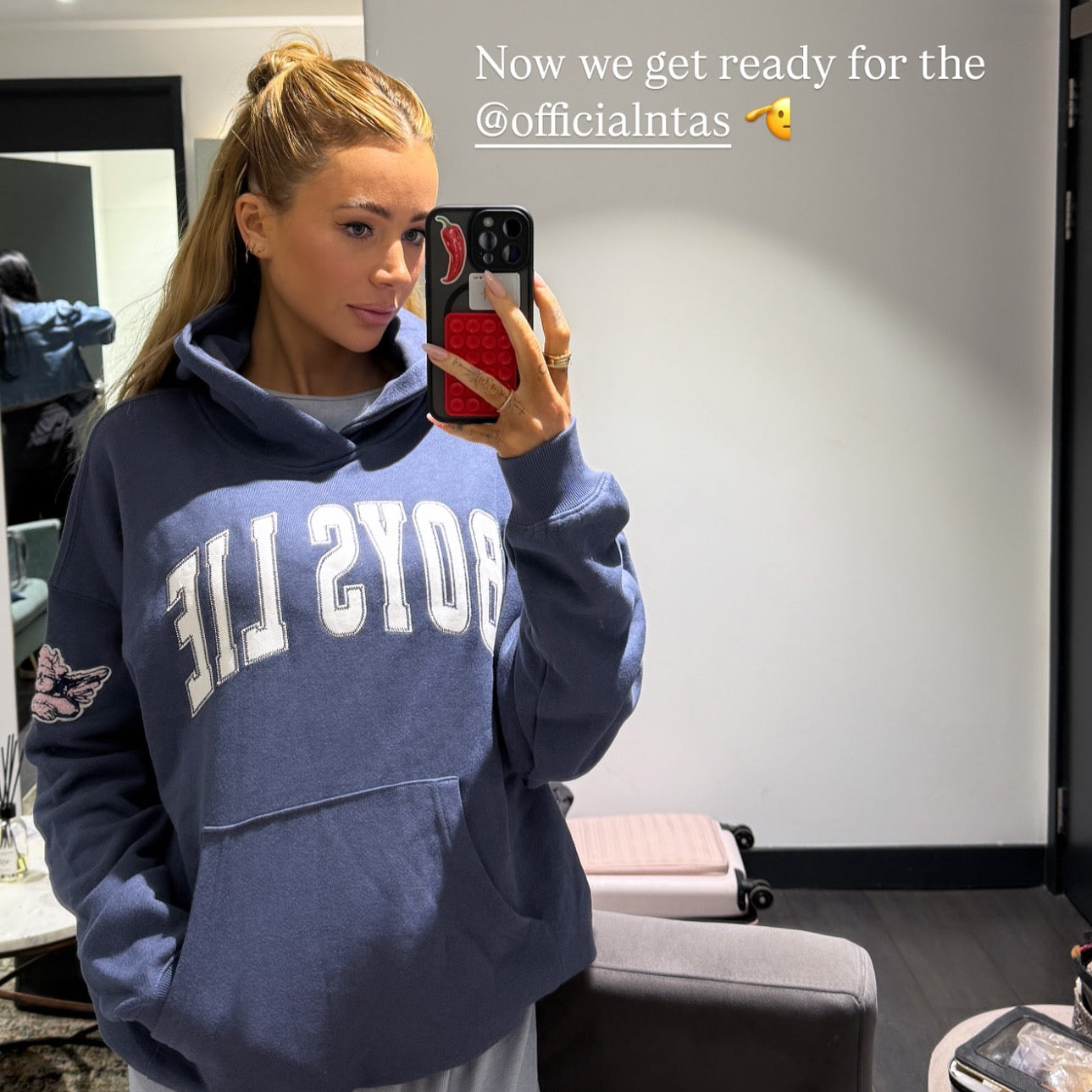 Olivia Attwood Steals the Show in Our Boys Lie Hoodie 💙