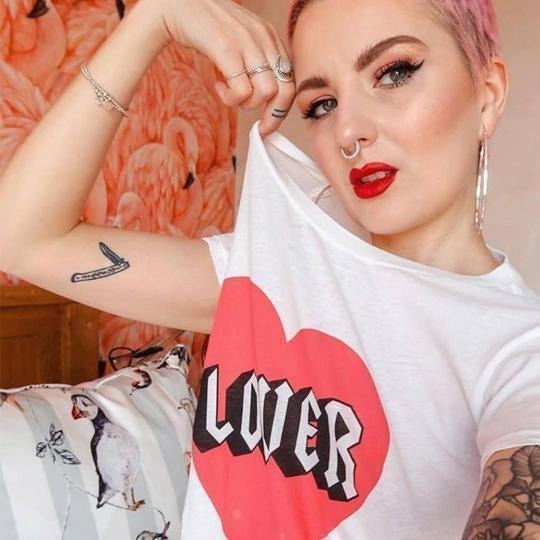 Honey Pop wears Wildfox Lover Tee - Spoiled Brat 