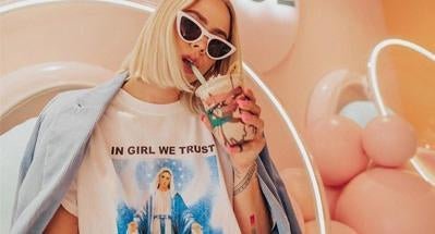 Natinstablog wears our New Girl Order Tee-Spoiled Brat