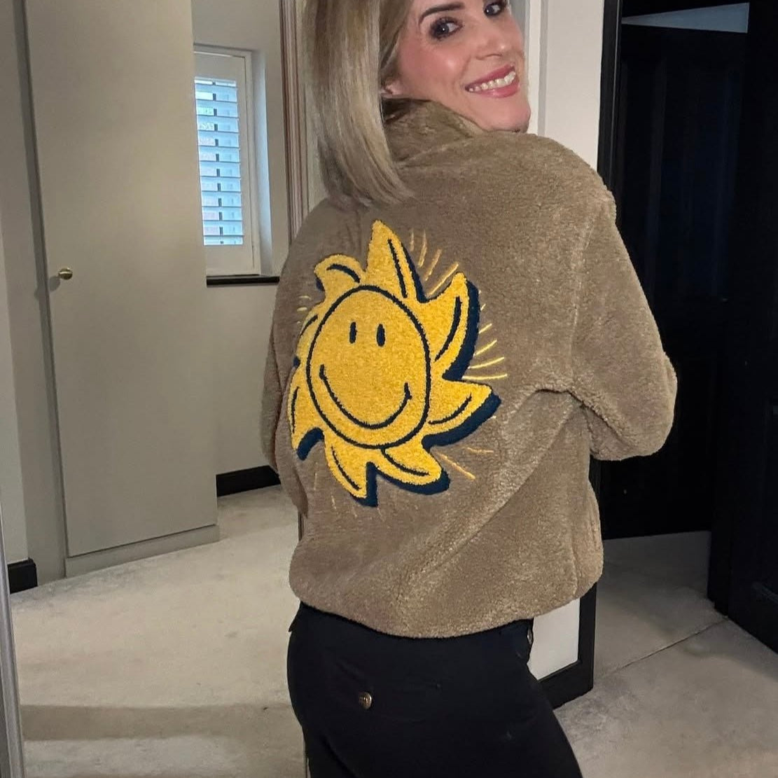 Sarah Jayne Dunn wears Samii Ryan Fleece Jacket - Spoiled Brat 