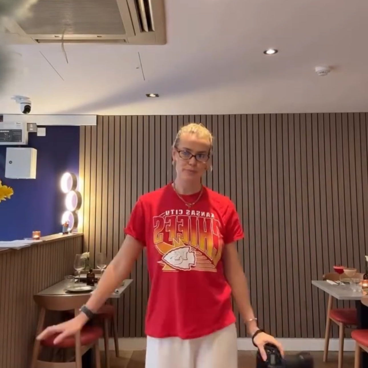 The Only Way Is Essex Star Chloe Meadows Spotted in Our Junk Food Kansas City Chiefs Tee - Spoiled Brat 