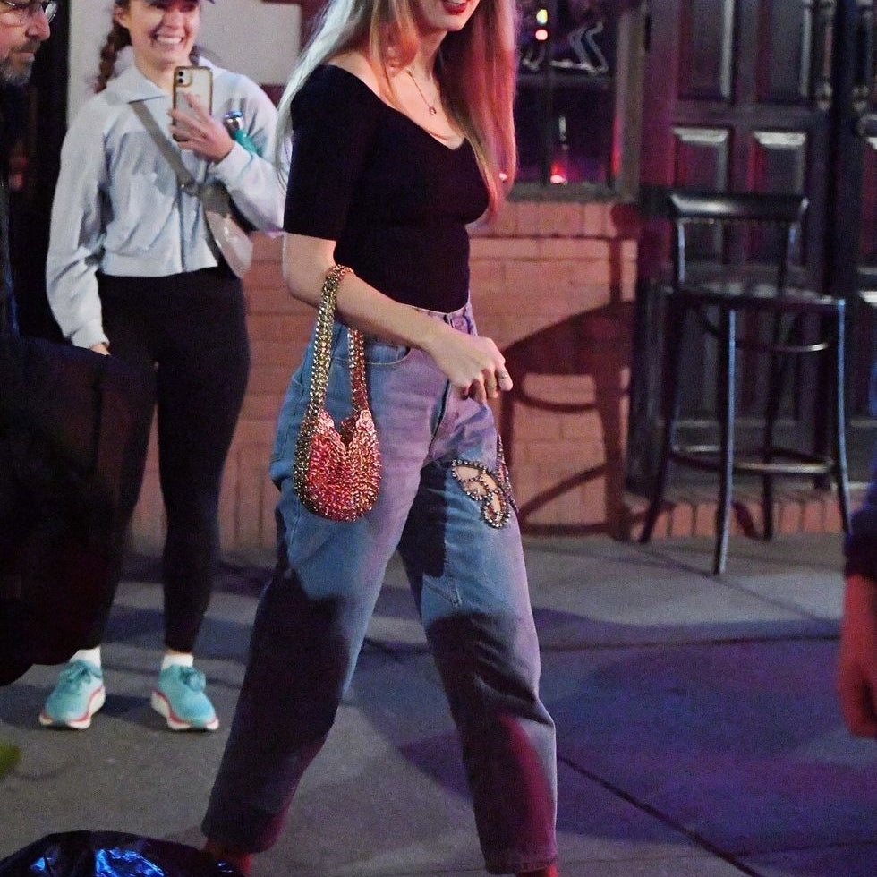 Y2K Crystal Embellished Jeans & Denim Jackets are Back - Spoiled Brat 