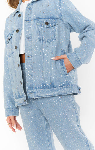 Shop Womens Crystal Embellished Denim Jackets Online - Crystal Denim Jackets