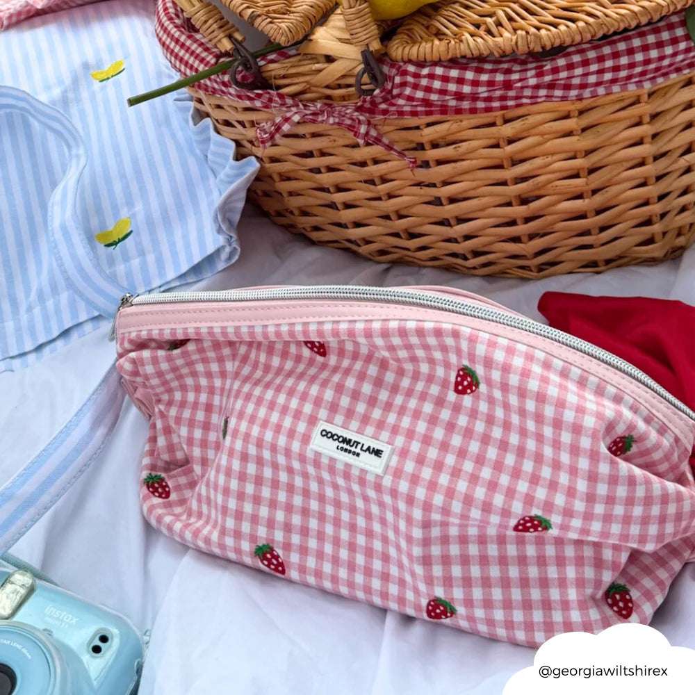 Coconut Lane Strawberry Picnic Magic Lifestyle Pouch Cosmetic Case by Coconut Lane as seen on celebrities