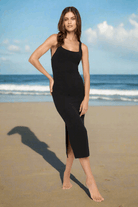 Spiritual Gangster Valerie Black Twist Back Midi Dress Maxi Dress by Spiritual Gangster as seen on celebrities