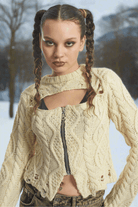 The Ragged Priest Saint Zip Cable Knit Jumper Knit Jumper by The Ragged Priest as seen on celebrities