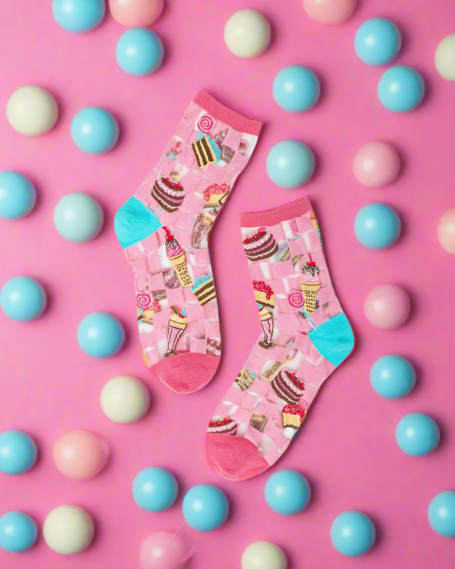 Shop Sock Candy Sock Candy Retro Sweets Sheer Crew Sock online at Spoiled Brat