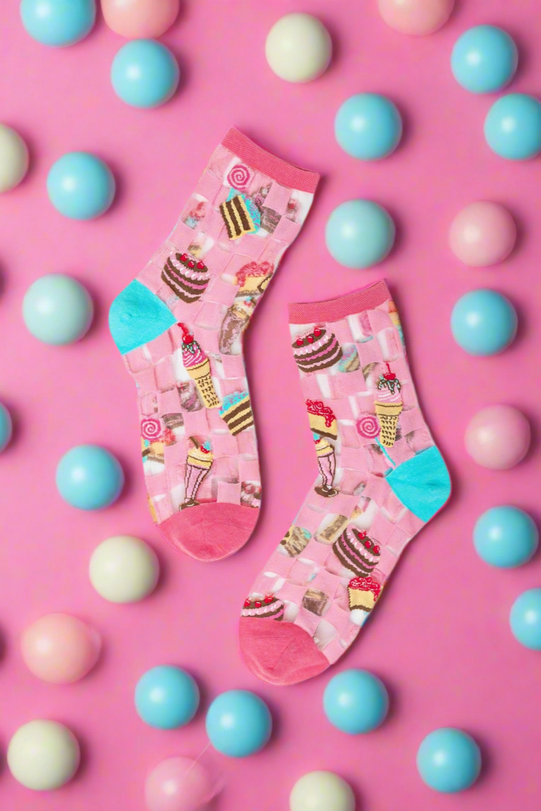 Shop Sock Candy Sock Candy Retro Sweets Sheer Crew Sock online at Spoiled Brat