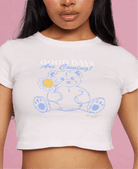 Samii Ryan x Smileyworld® Good Days Baby Tee T-Shirt by Samii Ryan as seen on celebrities