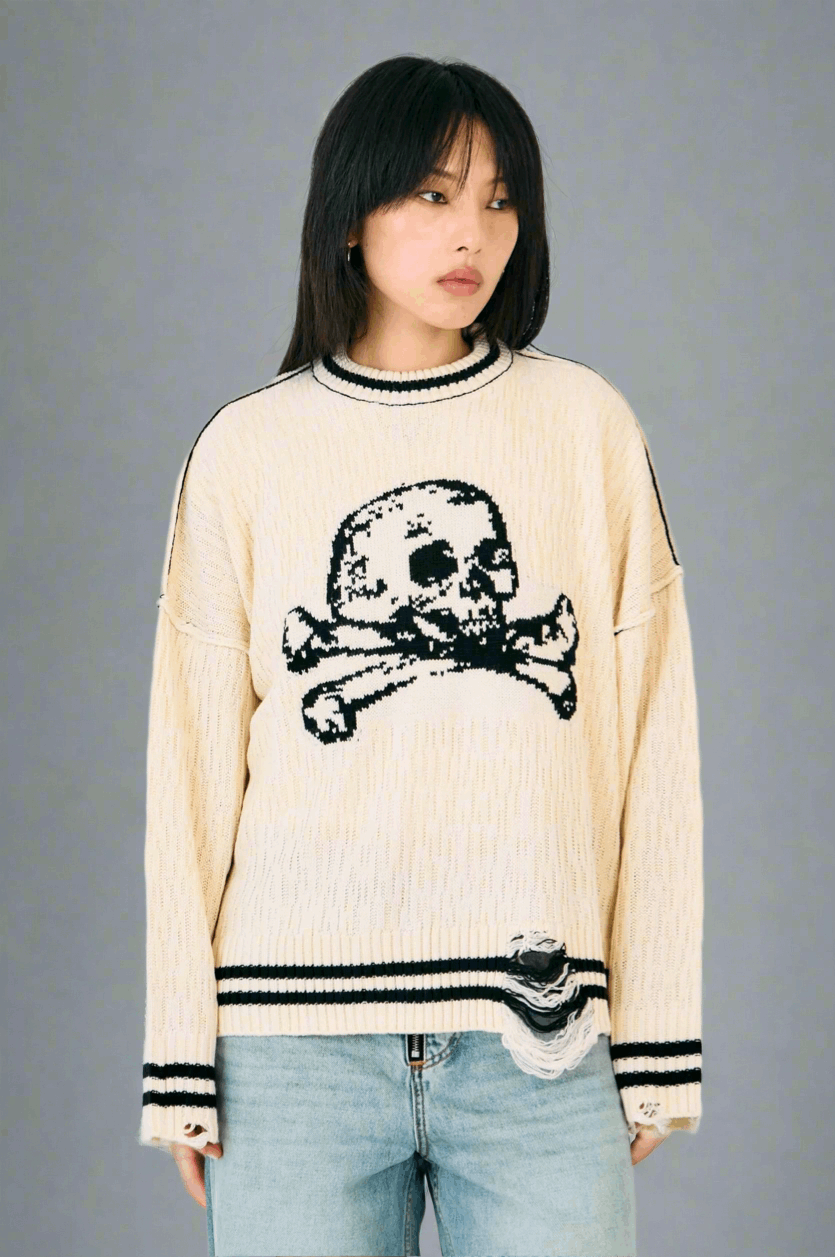 The Ragged Priest Cult Skull Knit Jumper