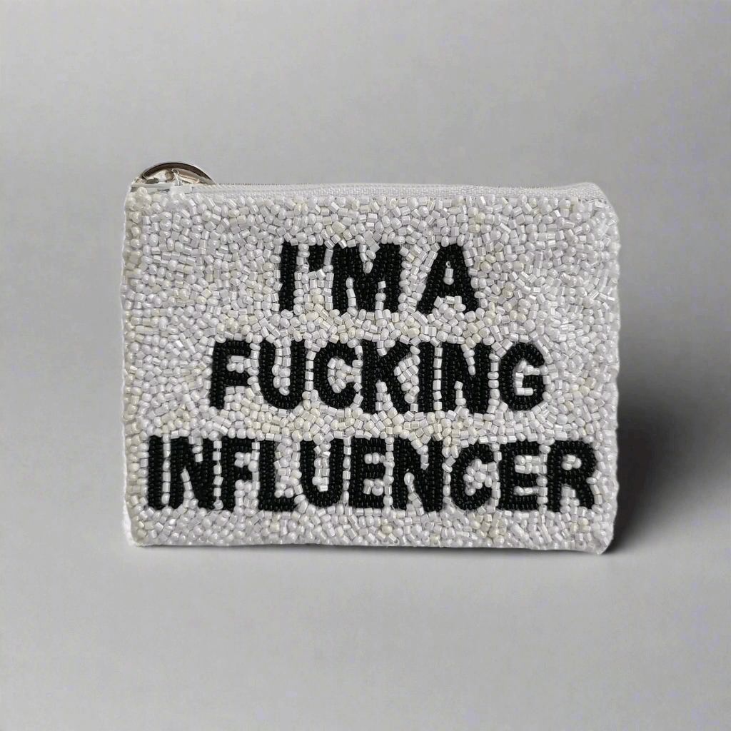 Tiana Designs Hand Beaded Im A Influencer Coin Purse Purse by Tiana New York as seen on celebrities