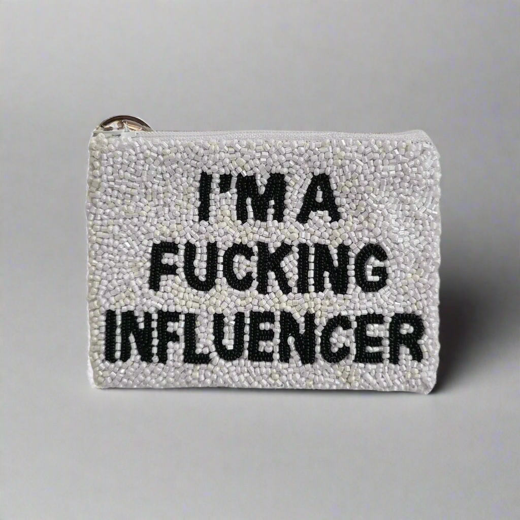 Shop Tiana New York Tiana Designs Hand Beaded Im A Influencer Coin Purse online at Spoiled Brat