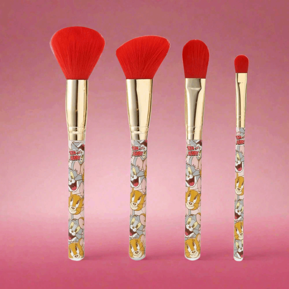 Warner Brothers Tom & Jerry Cosmetic Brush Set Makeup Brushes by Mad Beauty as seen on celebrities