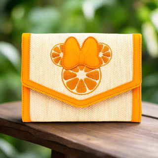 Buckle Down Minnie Mouse Citrus Raffia Cross Body Bag