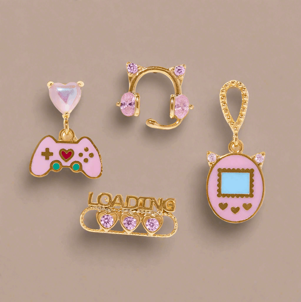 Girls Crew Gamer Gal Earring Stud Set Earrings by Girls Crew as seen on celebrities