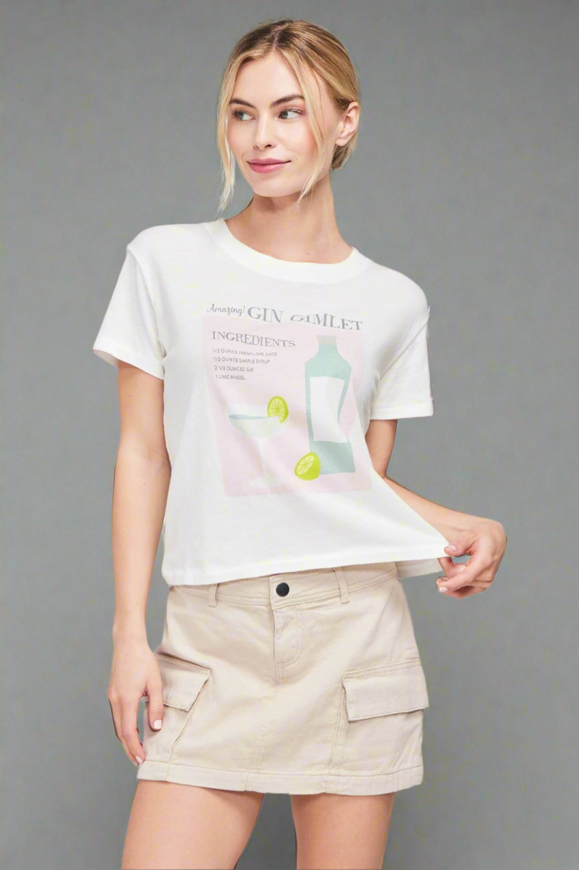 Shop Wildfox Wildfox Gin Gimlet Charlie Crop Tee online at Spoiled Brat