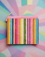 Shop Packed Party Packed Party Bring On The Fun Luxe Woven Rainbow Everything Pouch Bag online at Spoiled Brat