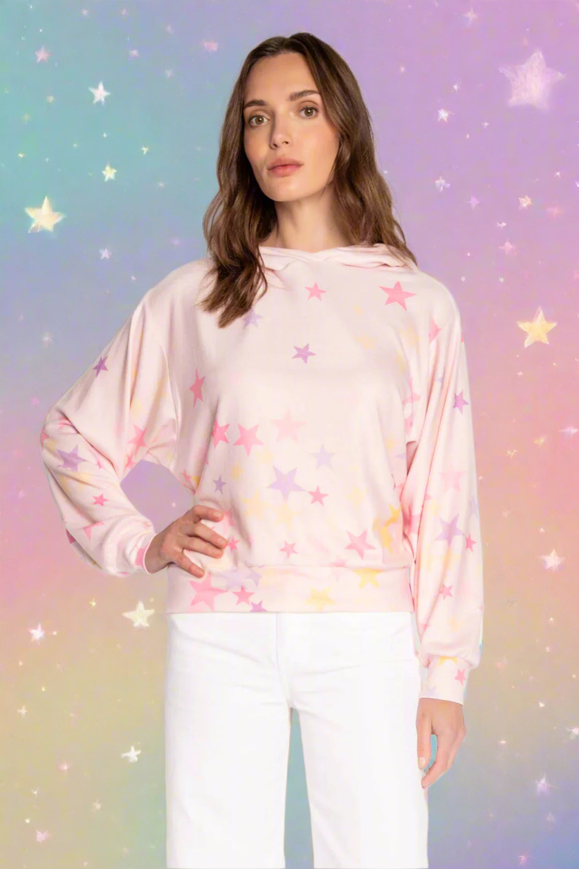 Shop PJ Salvage PJ Salvage Peach Party Star Hoodie online at Spoiled Brat