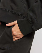 Samii Ryan Black Stone Wash Zip-Up Hoodie Hooded Sweatshirt by Samii Ryan as seen on celebrities