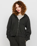 Shop Samii Ryan Samii Ryan Black Stone Wash Zip-Up Hoodie online at Spoiled Brat