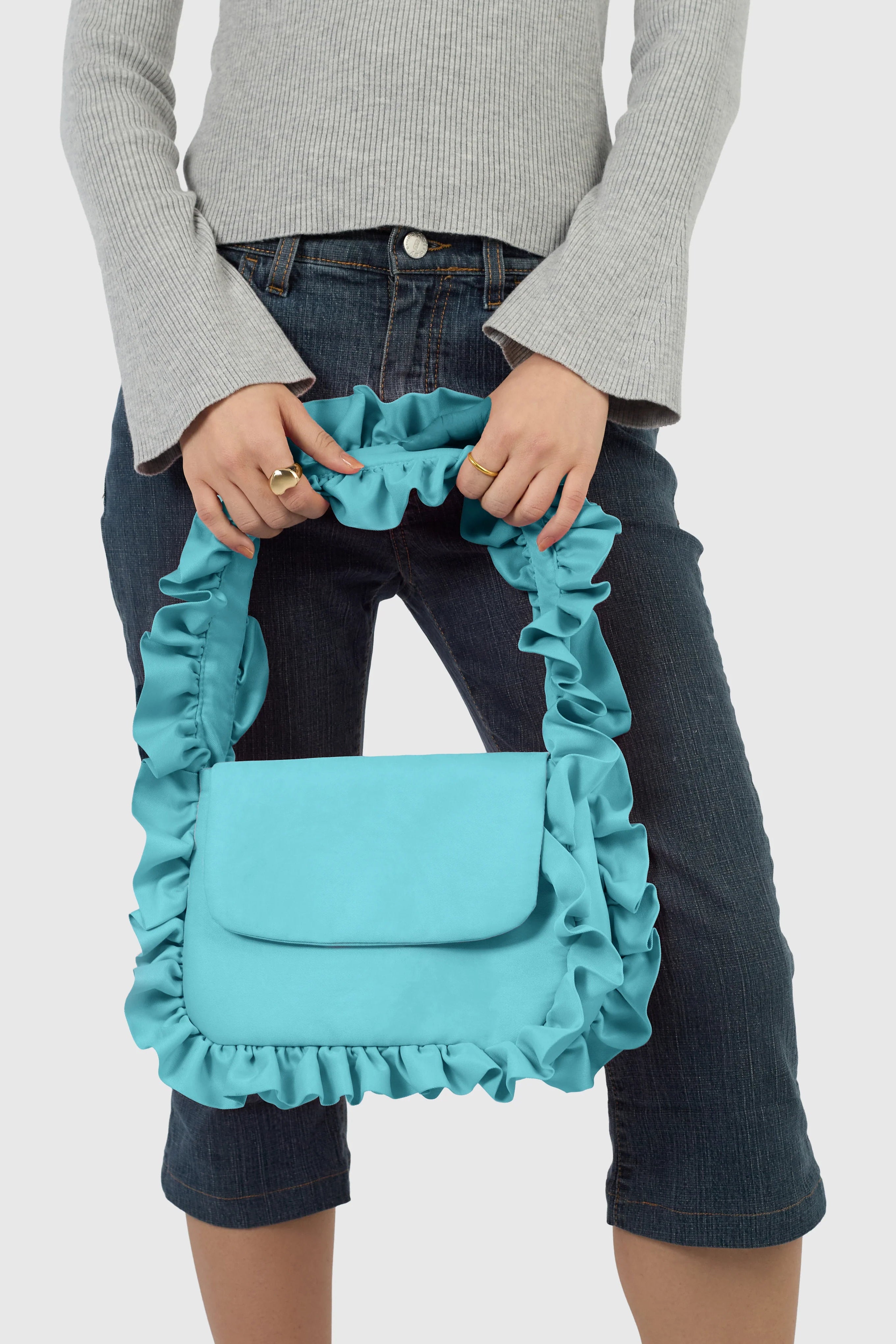 Baggy London Aqua Baguette Flap Bag