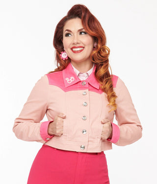Shop Barbie X Unique Vintage Pink Barbie Denim Western Jacket - Spoiled Brat  Online