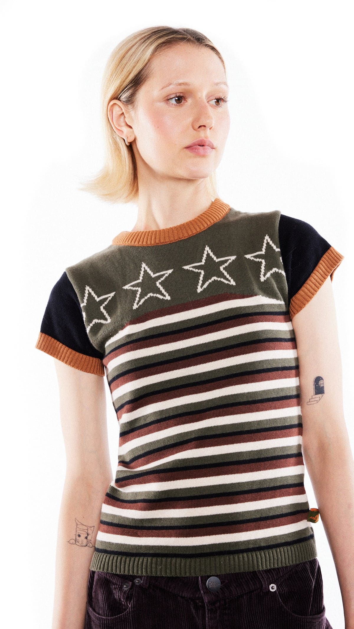 Shop Basic Pleasure Mode Basic Pleasure Mode Astro Knitted Star Tee online at Spoiled Brat