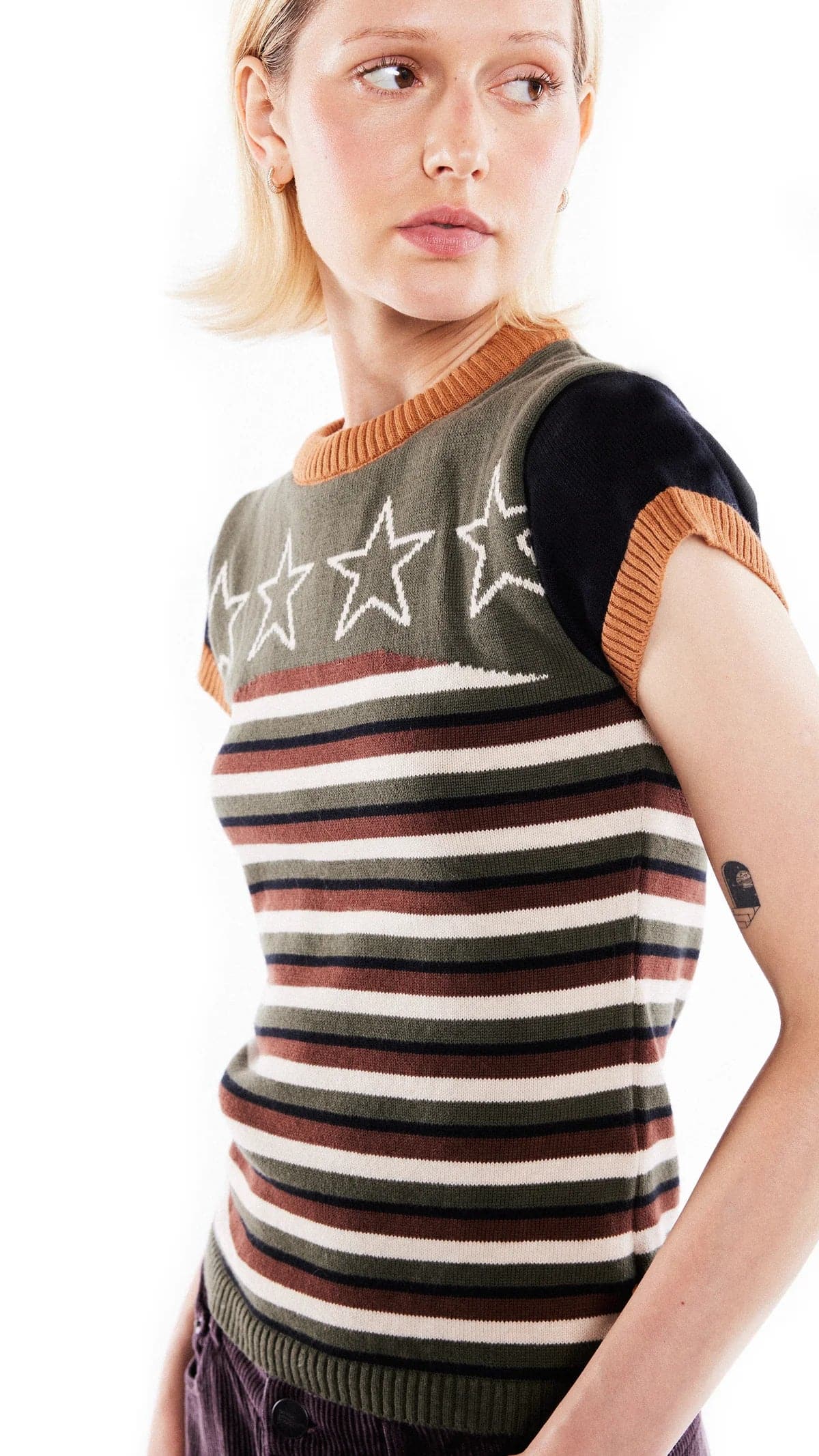 Shop Basic Pleasure Mode Basic Pleasure Mode Astro Knitted Star Tee online at Spoiled Brat